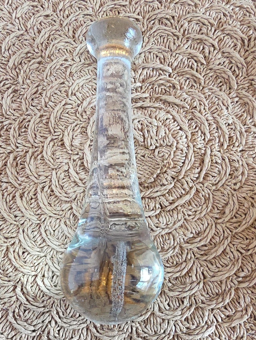 Vintage 1920's Clear Glass #8 Apothecary Pestle 6" long -Unbranded
